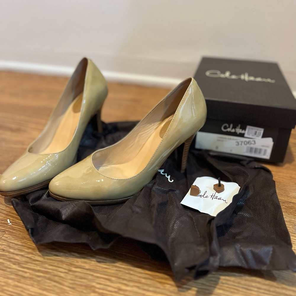 Cole Haan Patent Round-Toe Pumps